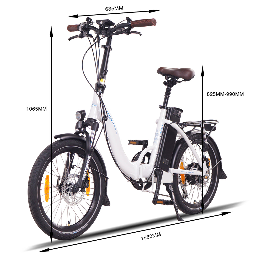 NCM Paris+ Folding E-Bike, 250W, 36V 19Ah 684Wh Battery